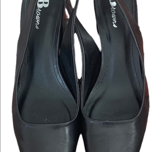 Browns Black Leather Slingback Heels - Picture 5 of 6